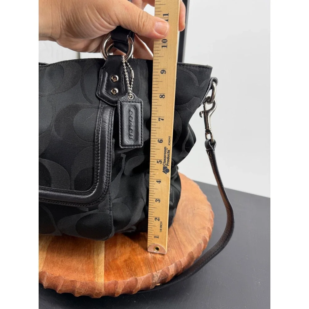 Coach Campbell Signature Izzy Satchel Black Jacquard Crossbody Bag F25290